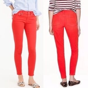 NWT J. Crew Denim‎ 10" highest-rise toothpick jean in bright papaya size 29